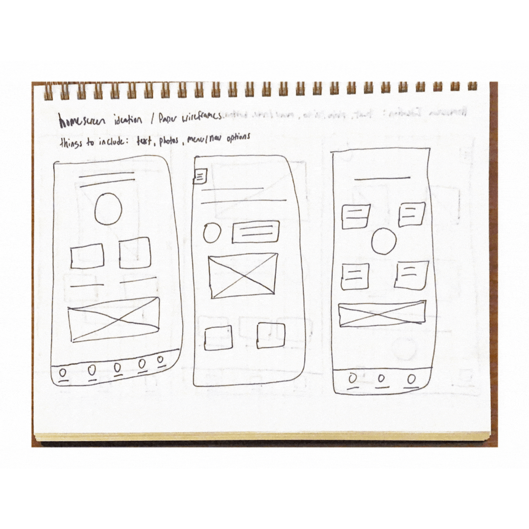Gif of the Kibblio crazy 8s wireframes