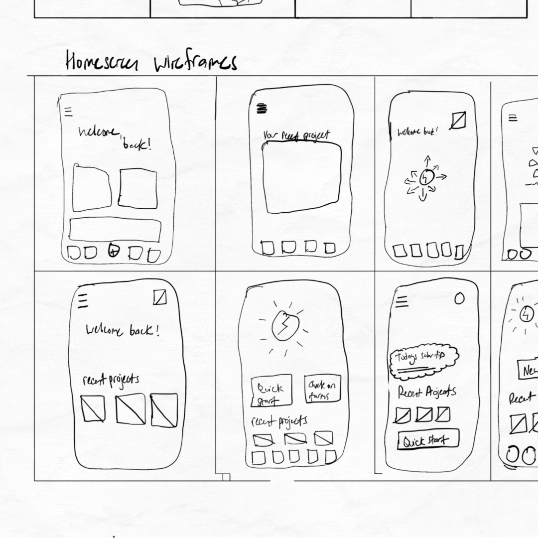 Gif of the Solario crazy 8s wireframes